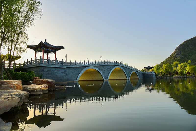 濟南華山洼濕地公園崇正橋、煙雨橋